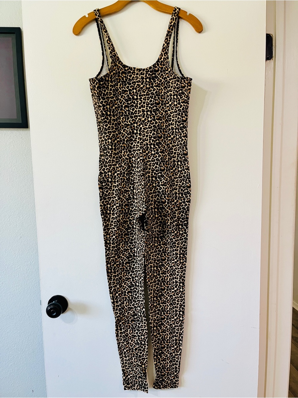 American Apparel Leopard Print Sleeveless Jumpsuit - Brown/Black